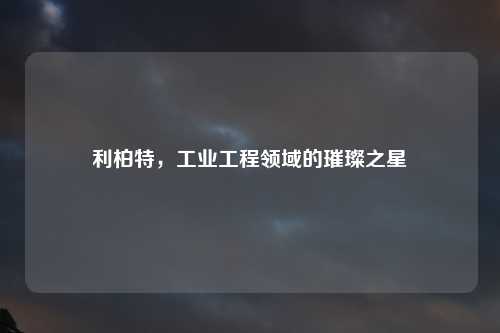 利柏特，工业工程领域的璀璨之星