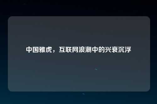 中国雅虎，互联网浪潮中的兴衰沉浮