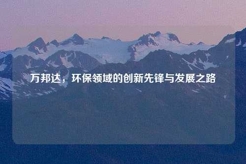 万邦达，环保领域的创新先锋与发展之路