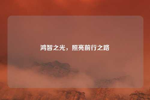 鸿智之光，照亮前行之路