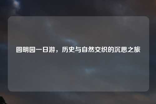 圆明园一日游，历史与自然交织的沉思之旅