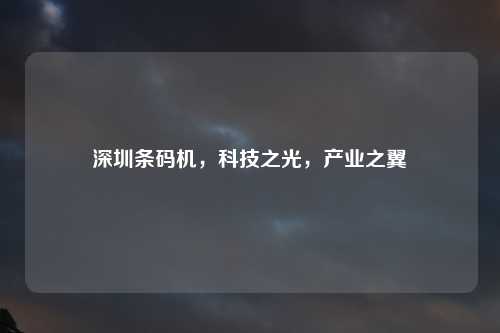 深圳条码机，科技之光，产业之翼