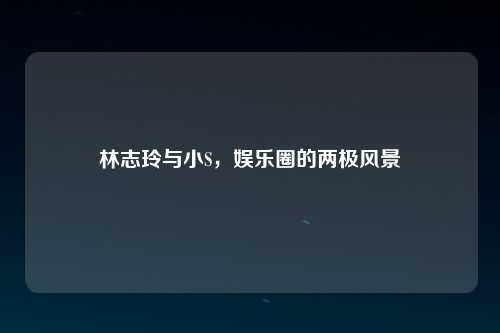林志玲与小S，娱乐圈的两极风景